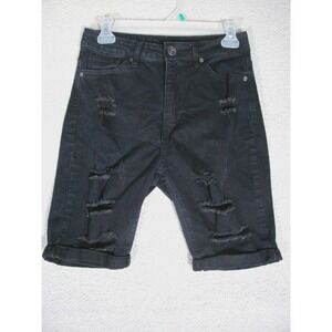V.I.P. Jeans Womens Juniors Black Denim Shorts‎ S/5 Distressed Streetlook Urban